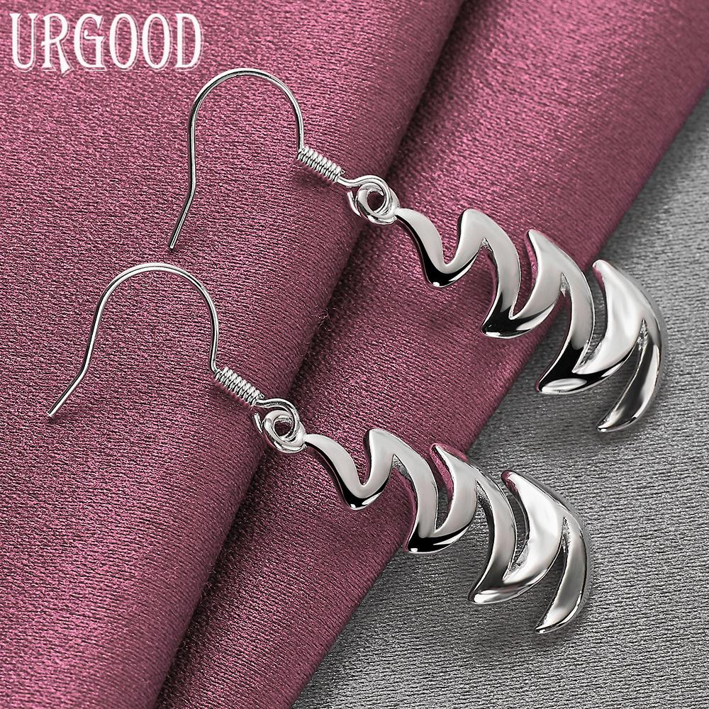 925 Sterling Silver Fashion Geometric Earrings Wedding Jewelry
