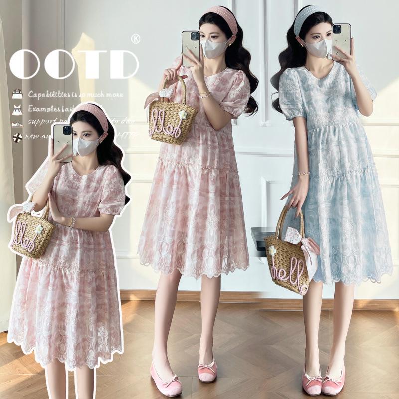 2026 Summer French Loose-Fit Maternity Dress for Women XXL