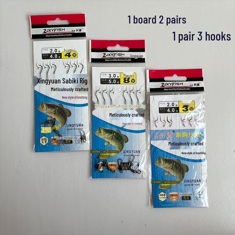 Montage Carpe Barbelé à Manchon Rouge à Trois Hameçons - Conception Anti-Emmêlement