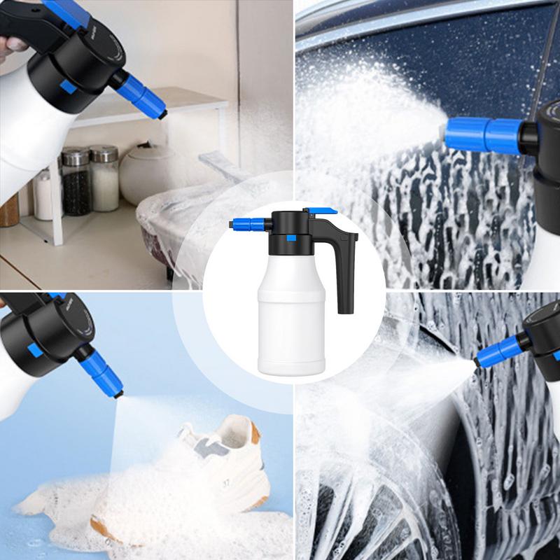 Electric Car Foam Sprayer Rechargeable High Pressure Washer Bottle 1.5L Wide-Angle Spray Car Washer For Vehicle Cleaning