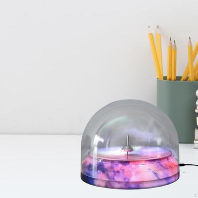 Motion Toy Rotating Decor Educational Art Craft with Colorful Light Transparent Cover for Cabinet