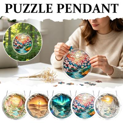 Acrylic Puzzles Suncatcher Window Hanging, 83 Pieces Catcher Stained Glass Acrylic Puzzle Decoration For Women Men Mom Birthday Gift Home Decor
