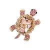 Crystal Studded Turtles Brooch With Secure Clasp Hypoallergenically Alloy Lapel Pin Jewelry For Parties Travel Gifts