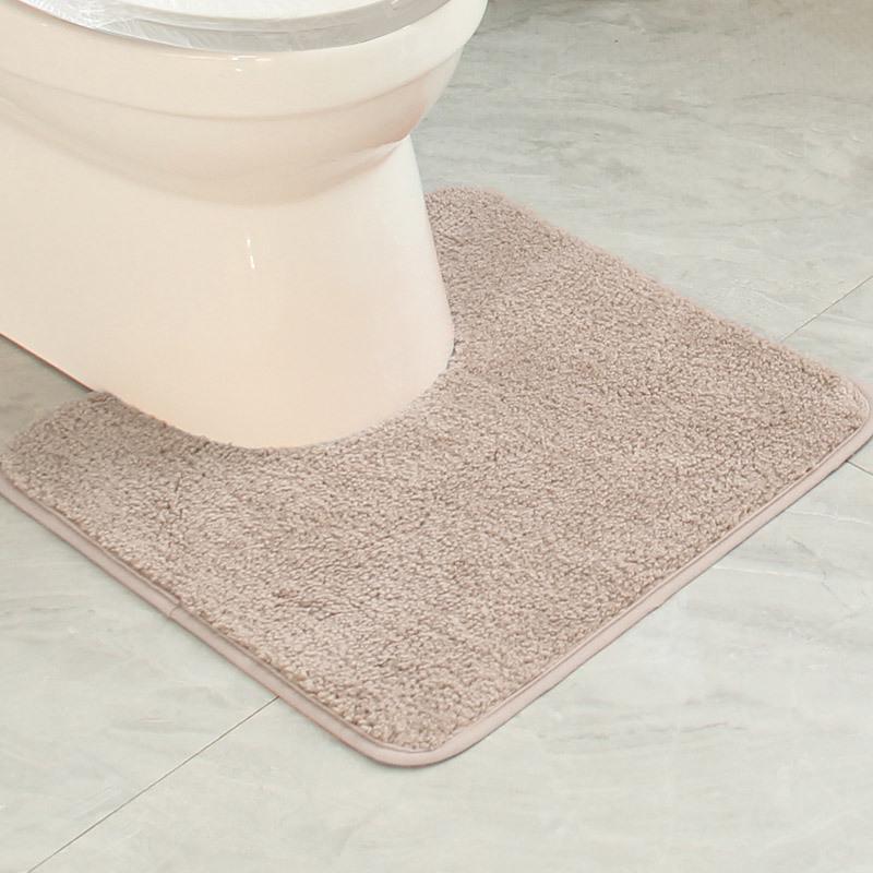 Thickened U-Shaped Non-Slip Absorbent Toilet Mat - Dirt-Resistant Bathroom and Bedside Carpet