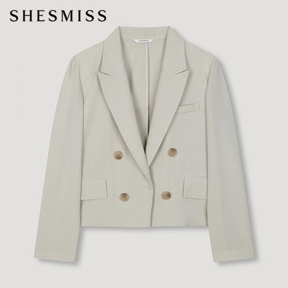 

She S miSS Double Button Cropped Jacket Swwjkn22030 Gb gray beige/44