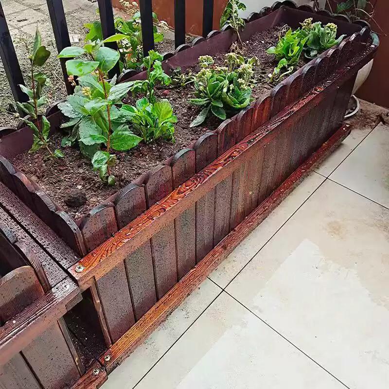 Woer Garden Rectangular Anti-Corrosion Solid Wood Planter Box