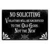 No Soliciting Funny Metal Sign for House Office Shop Decor Please Do Not Knock Or Ring Doorbell Warning Sign Halloween Decor