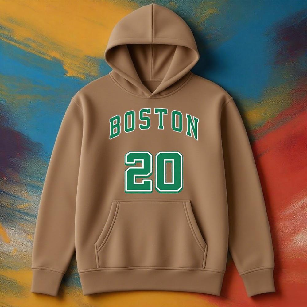 Lässiger Boston No20 Bedruckter Warmer Hoodie für Männer und Frauen Streetwear Herbst/Winter Bequemer Hoodie, Farbverblassungsbeständig, Alltagskleidung