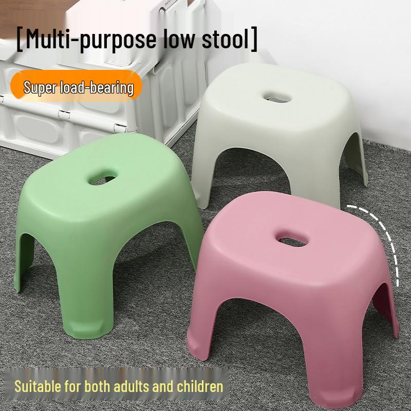 Kids' Cartoon Non-Slip Plastic Stool for Bathroom and Living Room