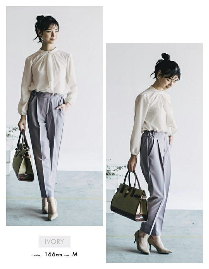 Aquagarage Schal Krawatte Lang Retro Größe LL Damenbluse, Frühling, Herbst, Winter, Ärmel, Muster, Weiß,