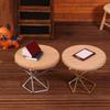 1/12 Dollhouse Simulation Coffee Table Round Tea Table Model Doll Home Miniature Furniture Decor Micro Scene Construction Props