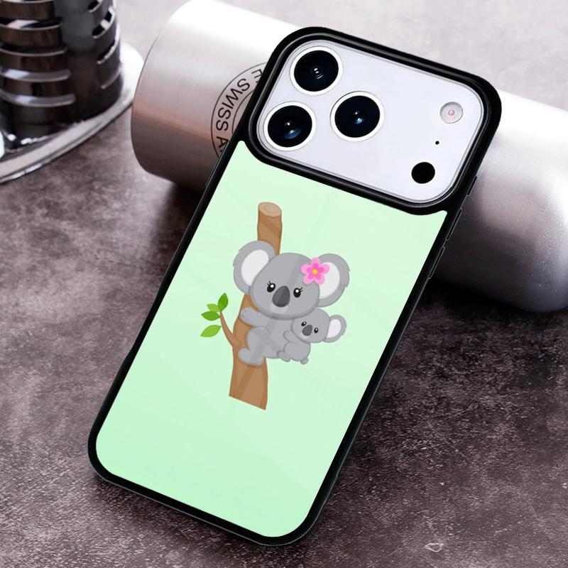 Cartoon Painting Animal Koala Phone Case For iPhone 17 16 15 14 13 12 11 Pro Max Plus 17Air Soft Silicone Cover