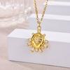 Exaggerated Arabic Sun Star Stainless Steel Necklaces Women 18K Gold-plated Necklace Wedding Jewelry Accessories Birthday Gifts