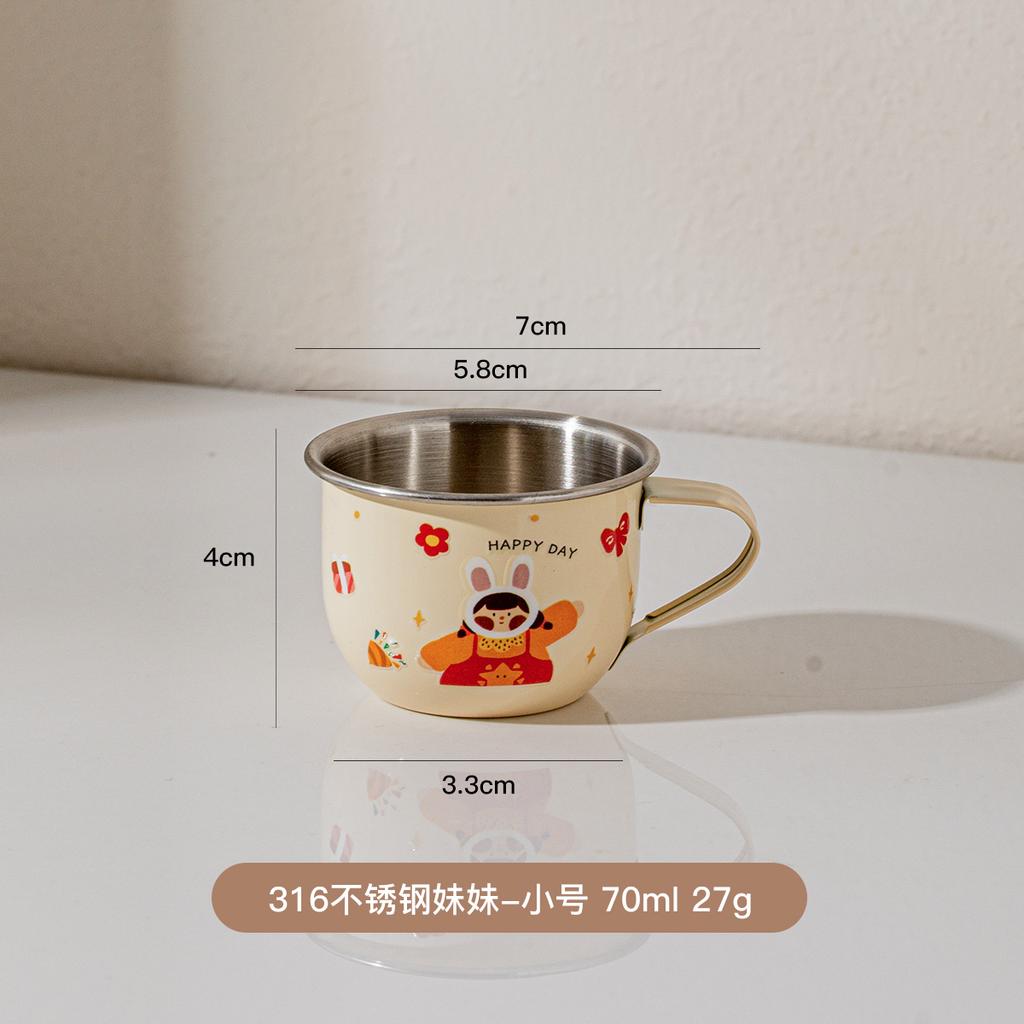 316 stainless steel open mouth small water cup Anti Scalding Milk Coffee Mug Cute Mini Drinking Thermos for Children fashion mug