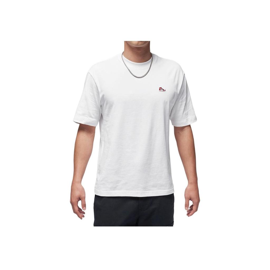 Jordan Solid Color Crew Neck Casual Pullover Short Sleeve T-Shirt Men Tops White FN5983-100