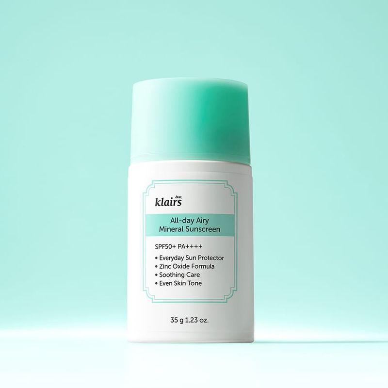 dear, klairs Protetor Solar Mineral Leve para o Dia Todo Mini