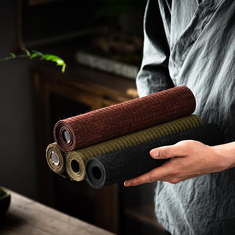 Teaware Accessories Waterproof Linen Tea Mat Vintage Heat Insulation Tea Flag Tea Ceremony Chinese Style Tea Cloth Home Decor