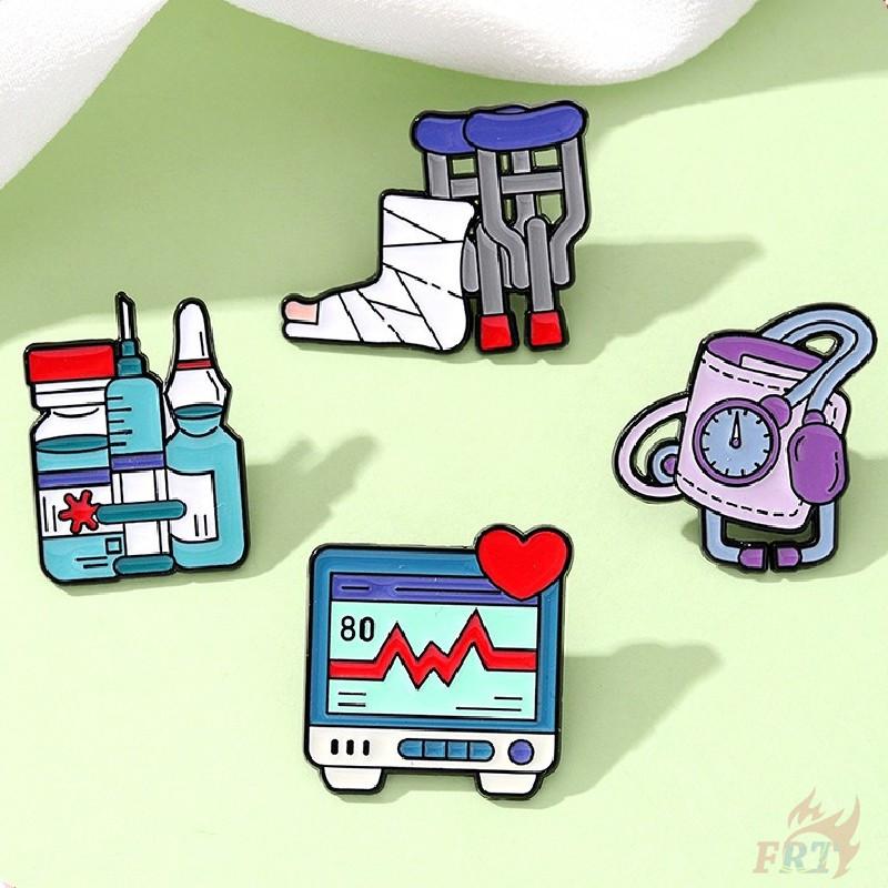 4Pcs/Set Mental Health Brooches - Doodle Enamel Backpack Button Pins Badges