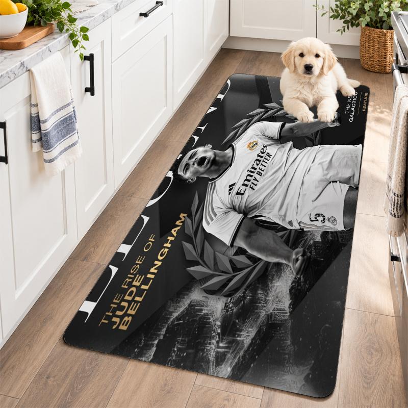 Flannel Kitchen Mat Jude Bellingham Soft Area Rug Non Slip Floor Carpet Home Decoration