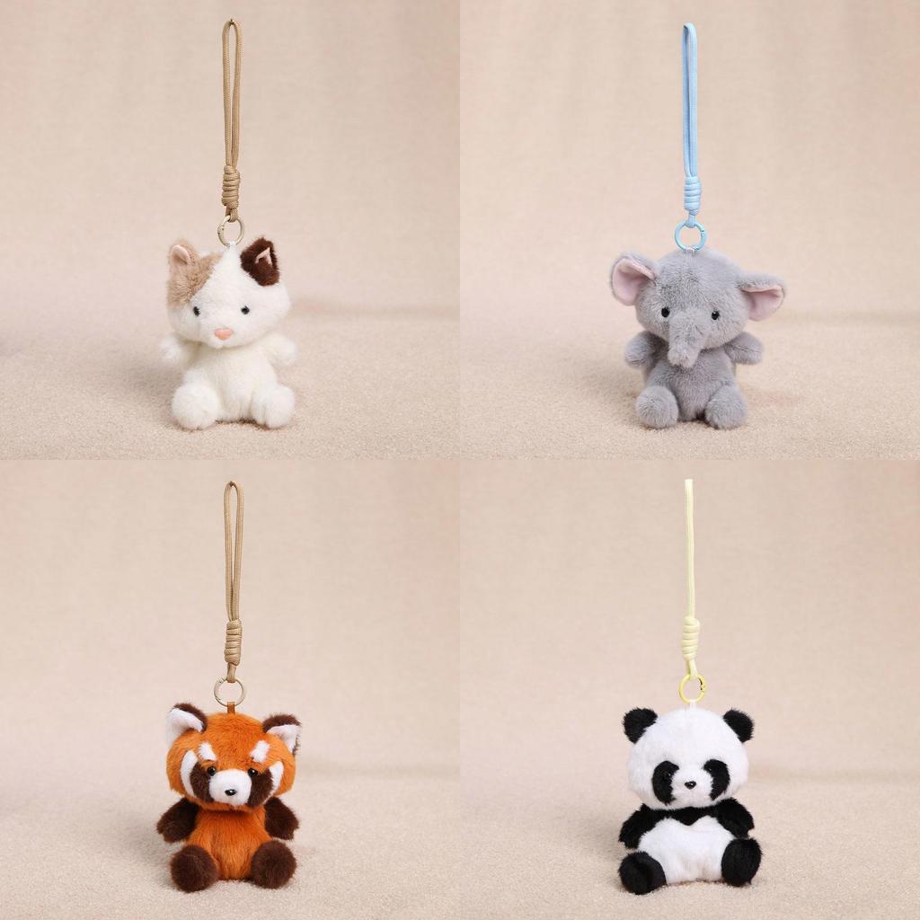 Plush Animal Keychain For Girls With Short Pile Fabric And Hanging Strap For Bags And Keys