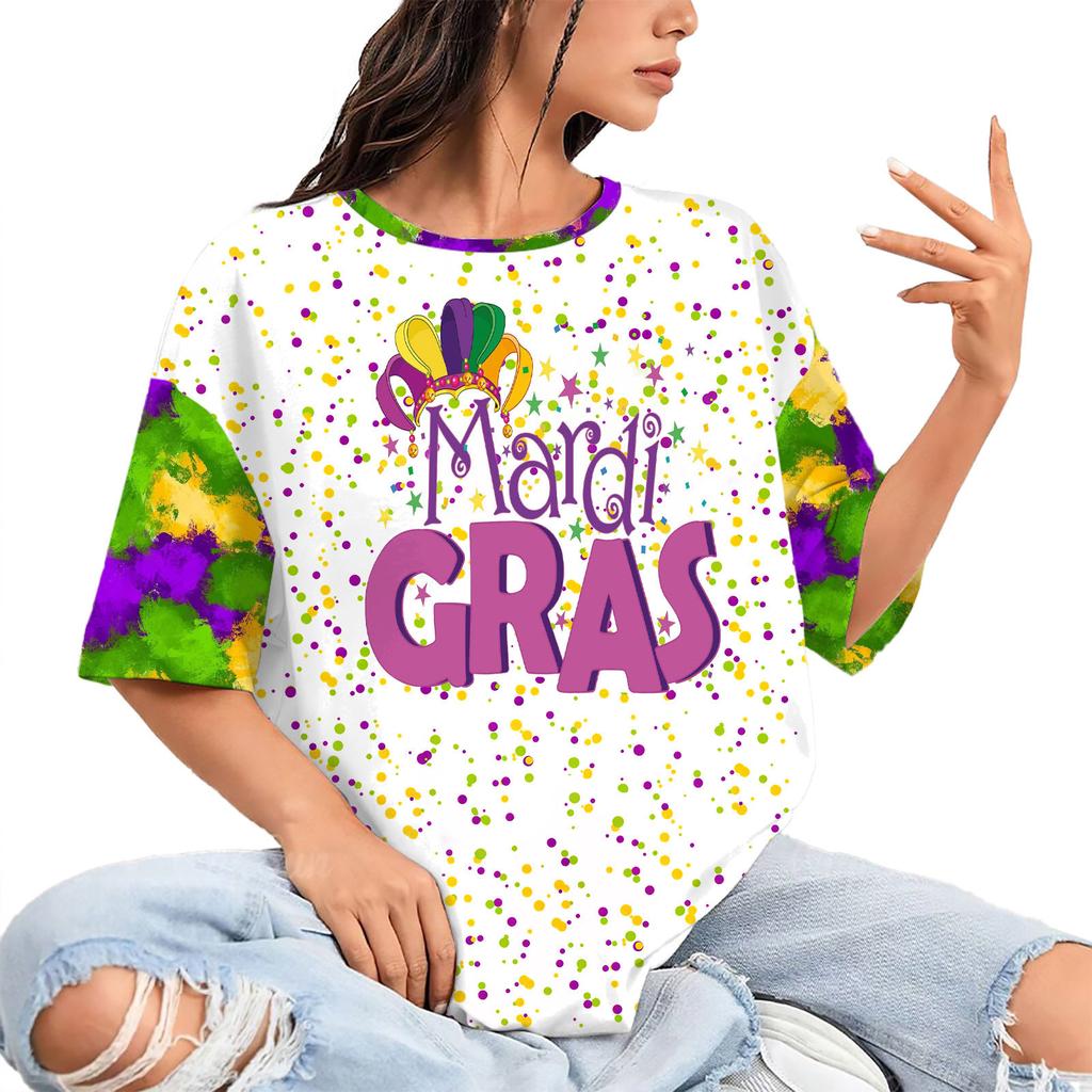 Summer Round Neck 3D Print Top Fashionable Casual Hip Hop Short Sleeved Women's T-shirts