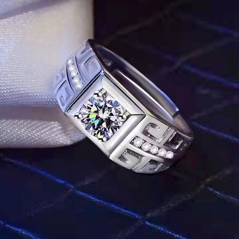 Micro-inlaid zircon open fashion diamond ring, male and female couple ring hand jewelry adjustable open band