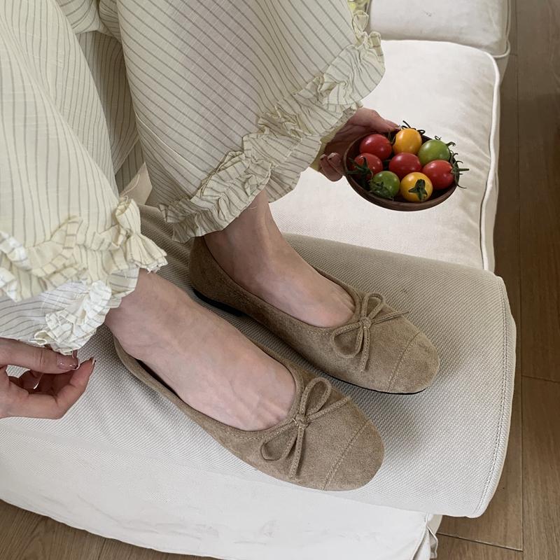 Fashion SUOJIALUN 2025 Spring New Women Flat Shoes Flat Shoes Round Toe Slip On Ladies Casual Loafer Shoes Flat Soft Sole Fashion Baller