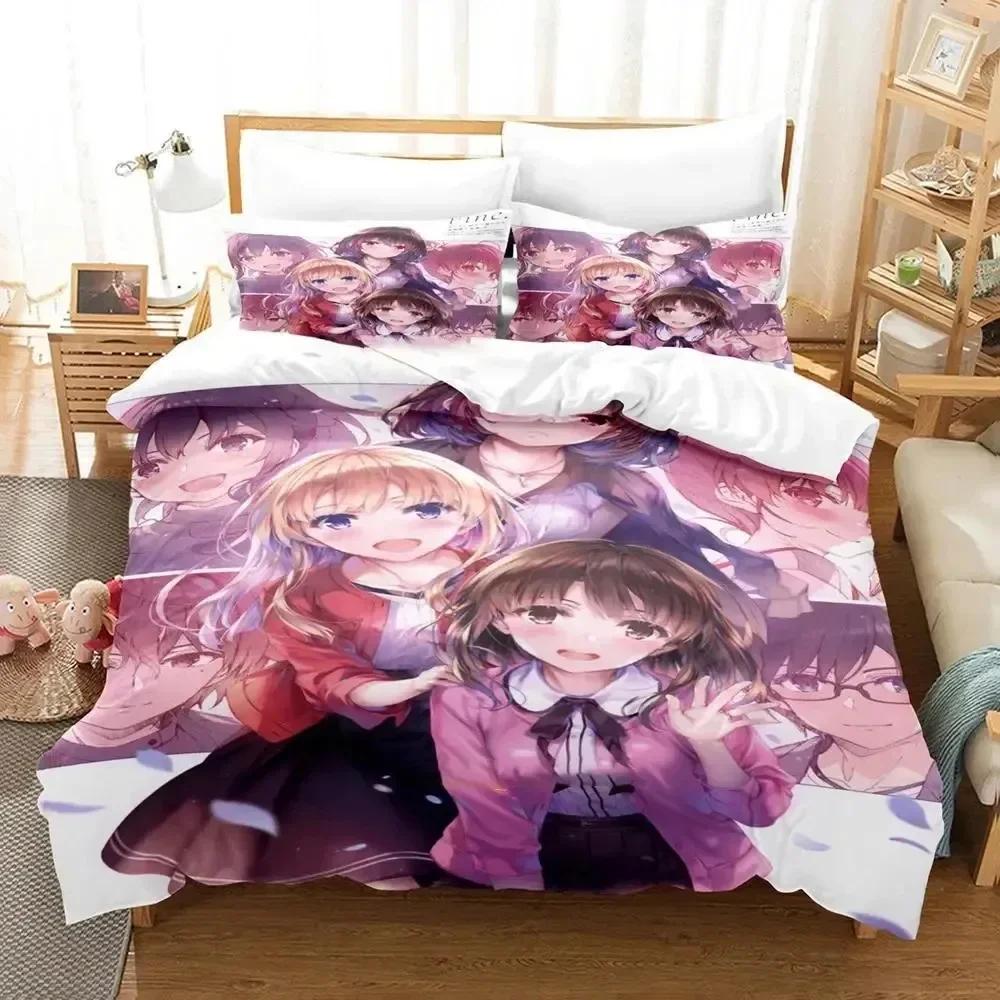 Anime Saekano How to Raise a Boring Girlfriend Bedding Set Duvet Cover Sheet Printed Bed Set Pillowcase Bed Comforter Bedroom