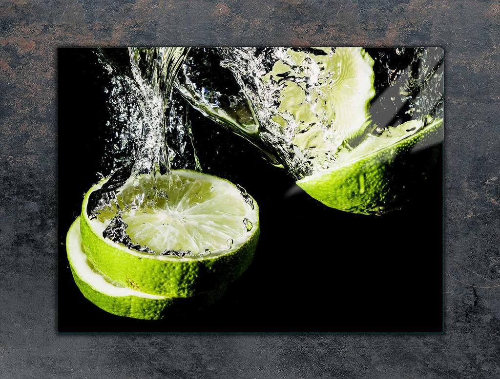 SZKLANA PŁYTA OCHRONNA NA KUCHENKĘ 70x52 LIMONKA