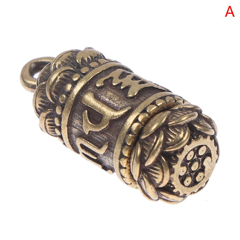 Ottone Buddha Guanyin Sutra Ciondolo Ciondolo Portachiavi Portapillole Custodia per medicinali