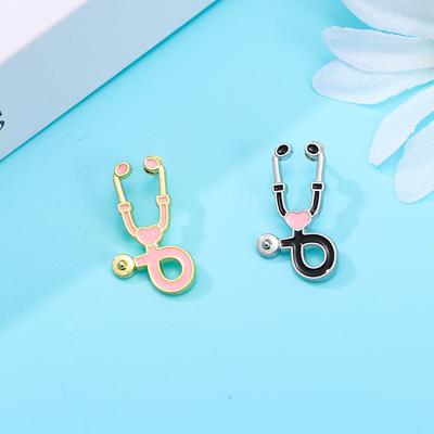 Stethoscope Brooch, Medical Series Badge Love Stethoscope Metal Badge Clothing Buckle