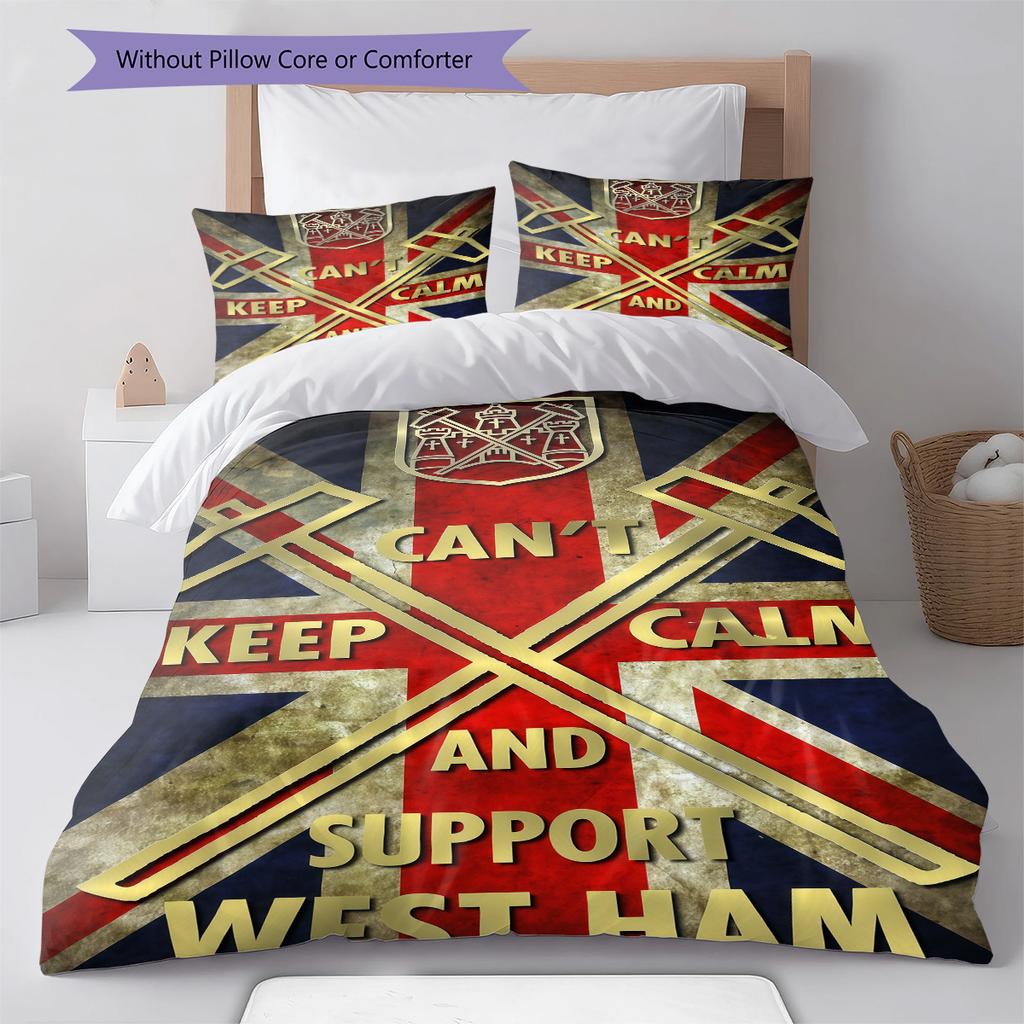 WHUFC Logo Bedding Quilt Set Quilt Cover Pillowcase Home Decoration Birthday Gift (1 * Duvet Cover + 2 * Pillowcase, Without Core)
