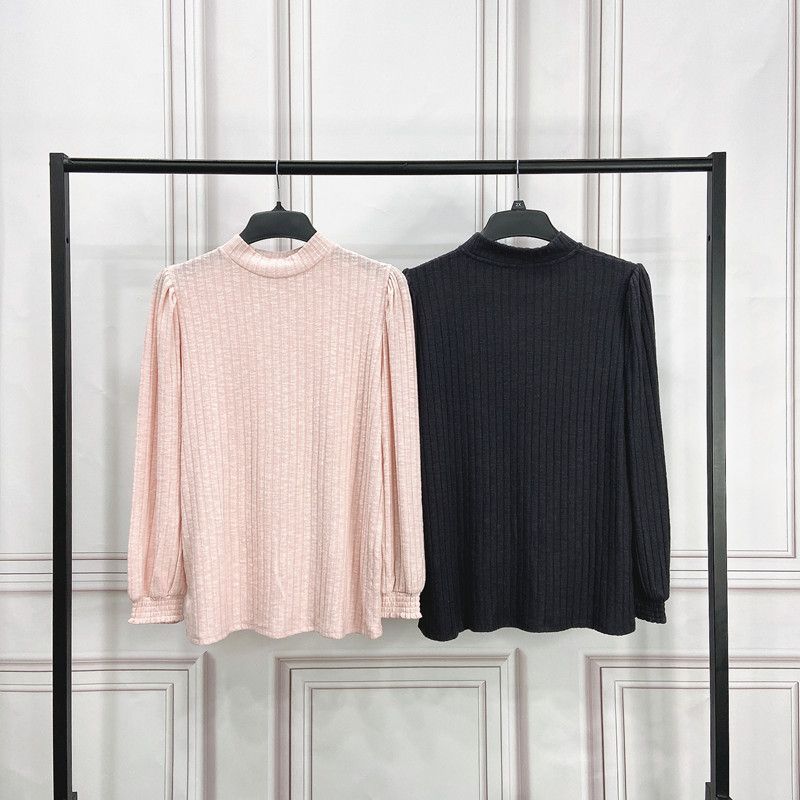 

Foreign Trade European and American round Neck Long Sleeve Loose T-shirt for 250 Black Flaw 4XL