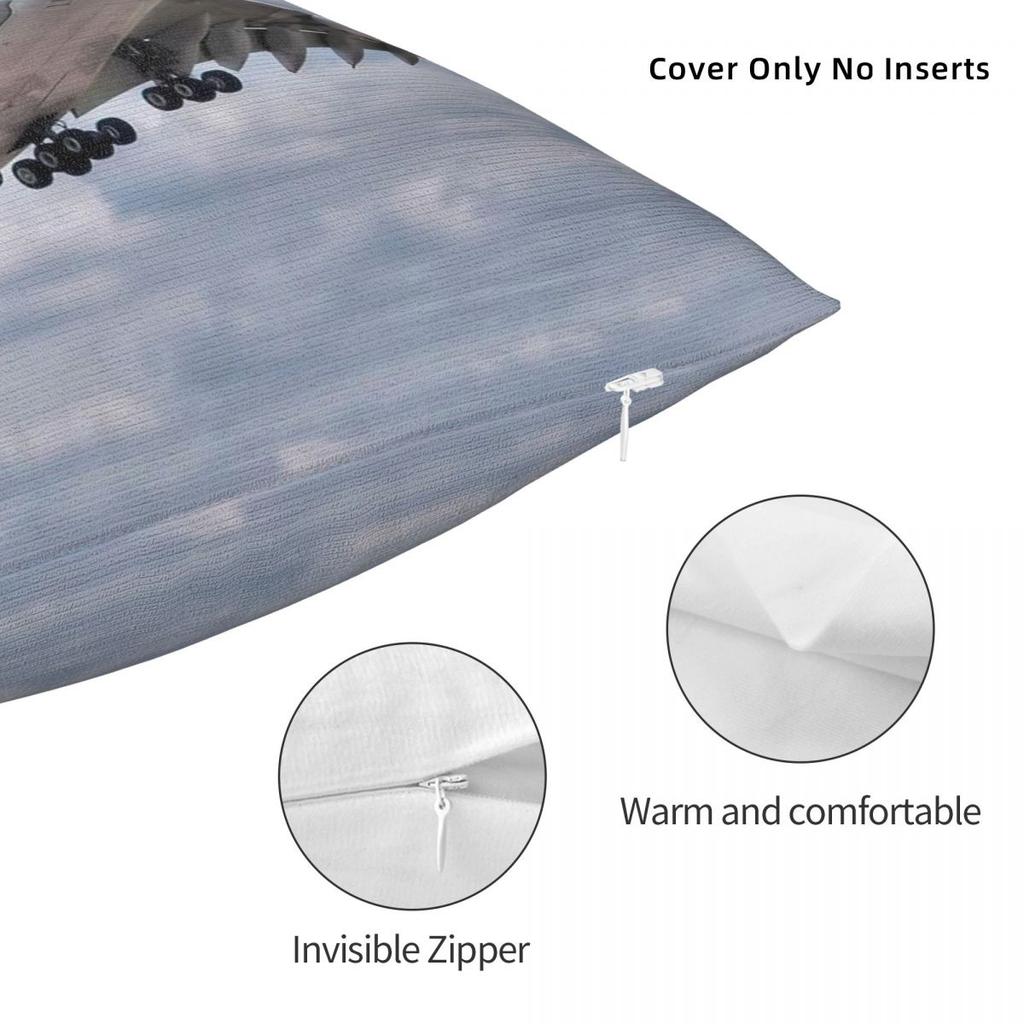 Airbus A380 Start Quadratisches Kissenbezug Polyester Leinen Samt Bedruckt Reißverschluss Dekor Kissenbezug für Sofas Sitzer