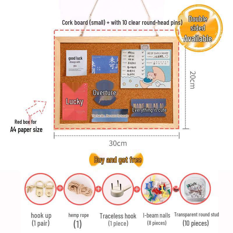 Selbstklebendes magnetisches Kork-Foto- & Nachrichtenbrett für den Kindergarten