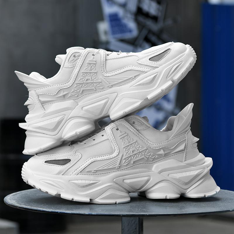 Spring Mecha Shoes Design Chunky Sneakers Men Women High Street Platform Sports Shoes Breathable Commuting Walking Shoes
