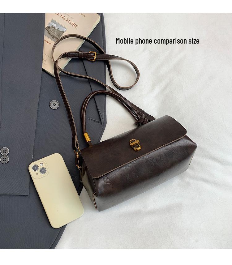 2025 Retro Minimalist One-Shoulder Crossbody Handbag - Trendy Niche Design Women's Bag