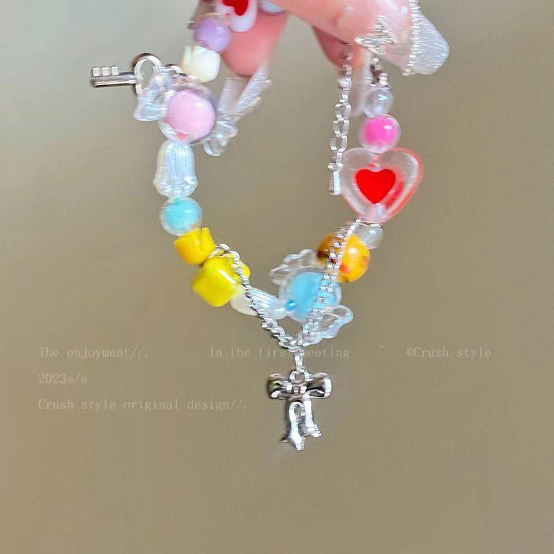 Candy Sweetheart~ New Trendy Sweet Necklace ins Color Beaded Clavicle Chain Bracelet