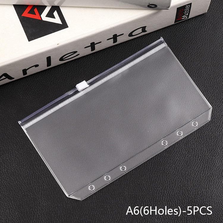 

5 шт. Прозрачный пакет на молнии из ПВХ для хранения, антиоксидантный, матовый, формата А5/А6, конверт для наличных, папка для хранения информации, школьные и офисные принадлежности