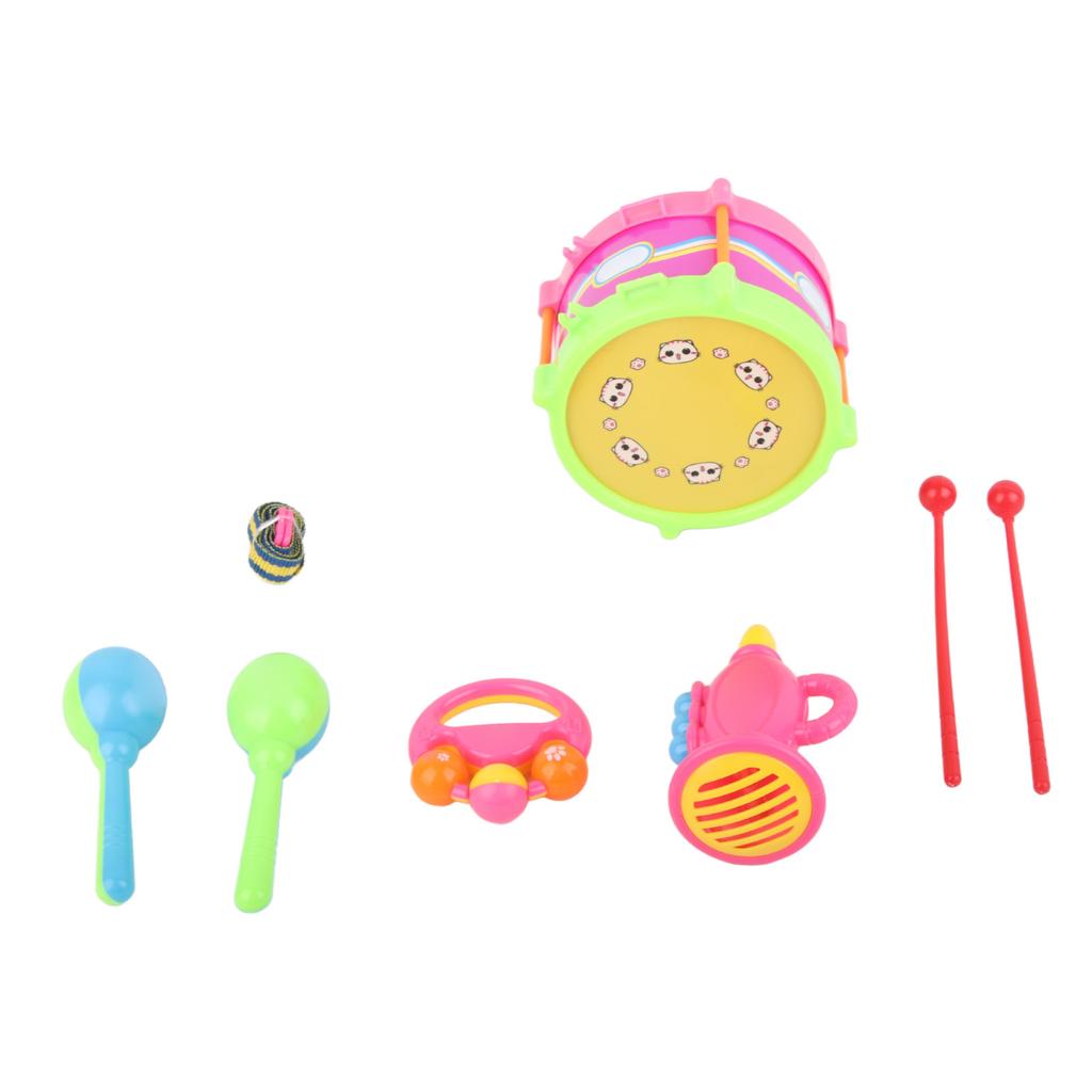 7Pcs Musical Instrument Educational Toys Set Drum Bell Sand Hammer Trumpet for Kids Children