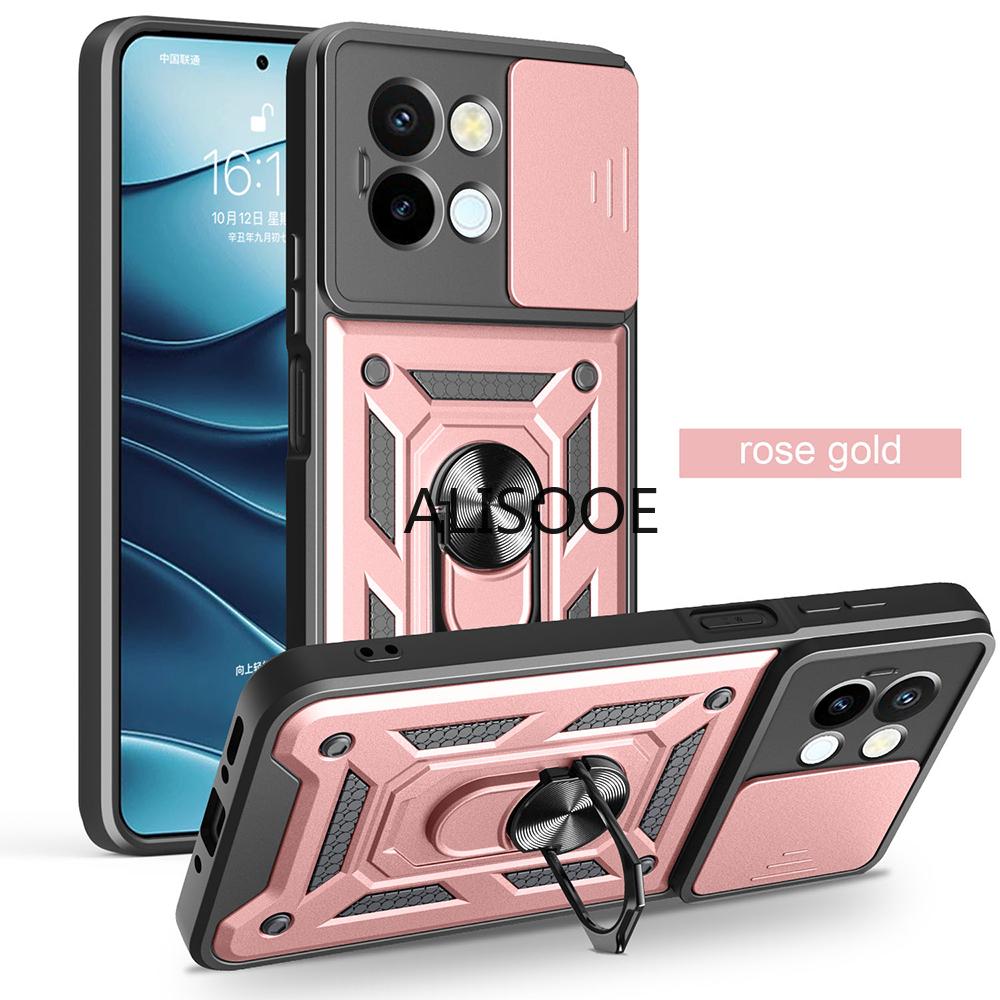 Funda for VIVO Y38 5G / T3x Case Slide Camera Protection Ring Stand Shockproof Back Cover for for VIVO T3X Y200i Capa Funda