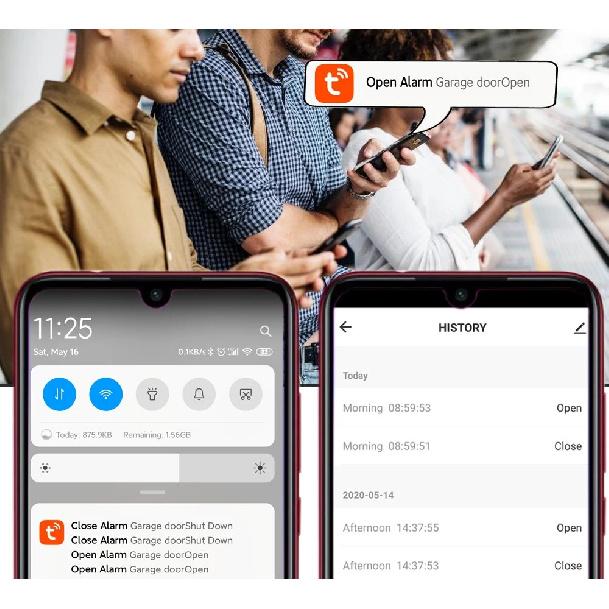 Tuya WiFi Schalter Garagentoröffner Smart Türöffner Funktioniert mit Alexa Google Home Smart Life Tuya APP Steuerung Kein Hub Erforderlich