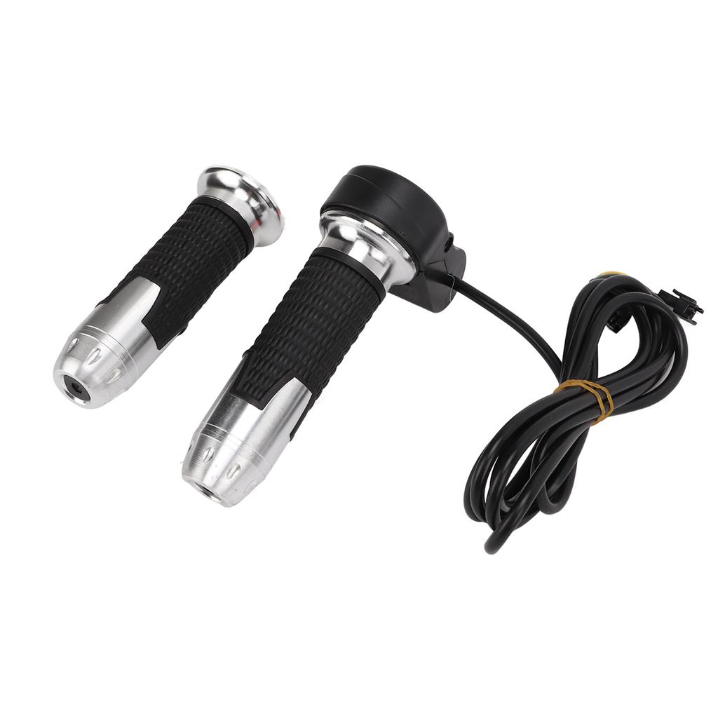 1 Pair set Twist Throttle Grip Handlebar Electric Vehicle Accessories 12V‑99V ( No Display of Three Speed)Silver