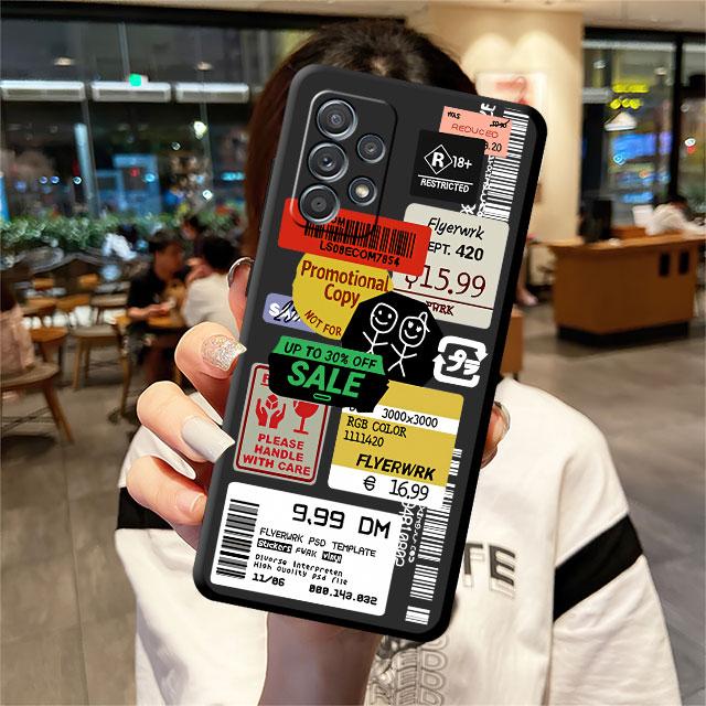 

Ретро штрих-код этикетка TPU мягкий чехол Funda для Samsung Galaxy A72 A21s A22 A51 4G A71 A13 A11 A32 A52 5G A12 силиконовый роскошный Samsung A11