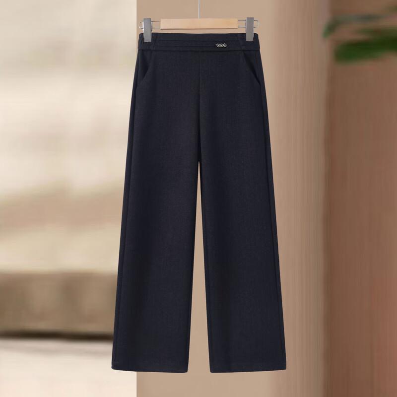 Mid-Aged Women's Elastic Straight-Leg Fall Casual Pants