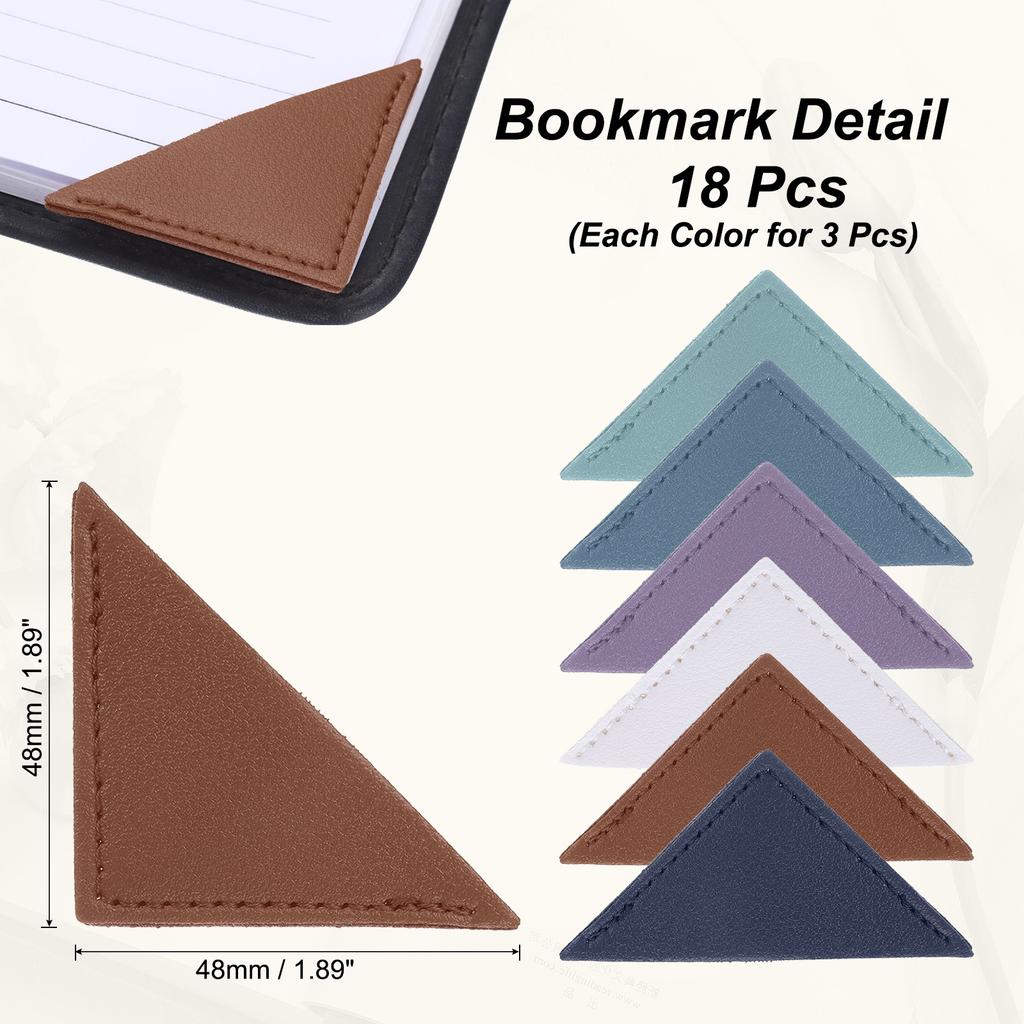 6/12/18Pcs Leather Bookmarks Corner Bookmarks Page Markers Mini-portable Gift Heart Bookmark Page Folder Corner Protective Cover