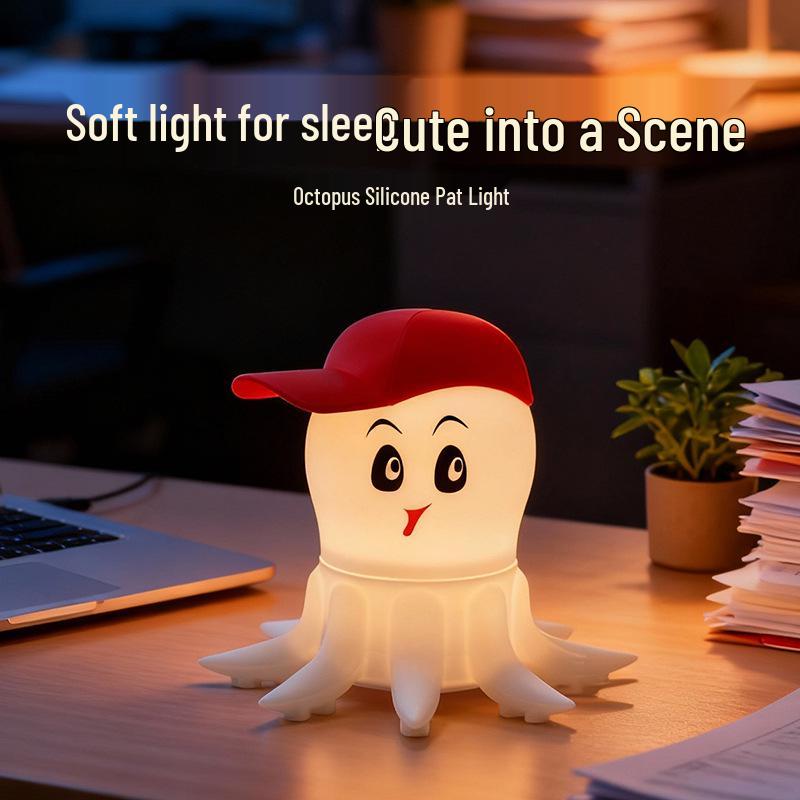 Octopus Night Light: High-End Bedside Tap Light for Boys – Stress Relief Small Ornament Gift