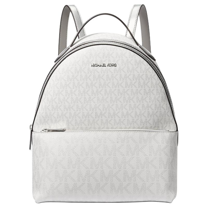 MICHAEL KORS Sheila metal accessories are stylish and simple coated canvas backpack medium size women s silver серебряный
