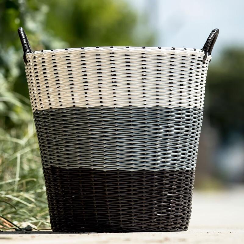 Skládací proutěný plastový koš na prádlo