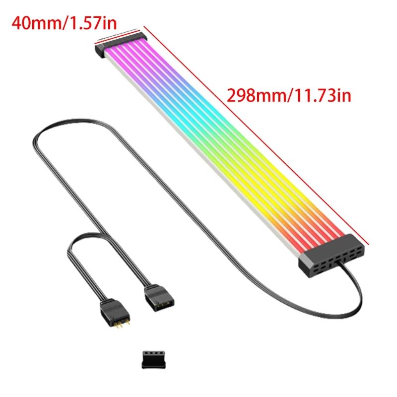 Flexible Silicone 8Pin GPU Power Cable ARGB Lighting Strips 5V3Pin Addressable Syncing For Gaming PC Case Accessories